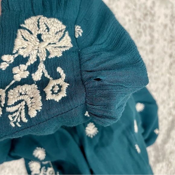 Free People Green Sweet Tennessee Embroidered Long Sleeve Dress - Picture 10 of 15